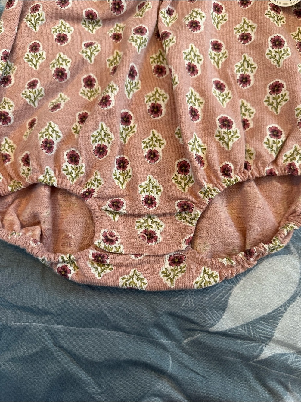 NWTS Modern Moments Pink Floral Ruffle Baby Romper w/matching tights Sz 12 mos. - Picture 6 of 9